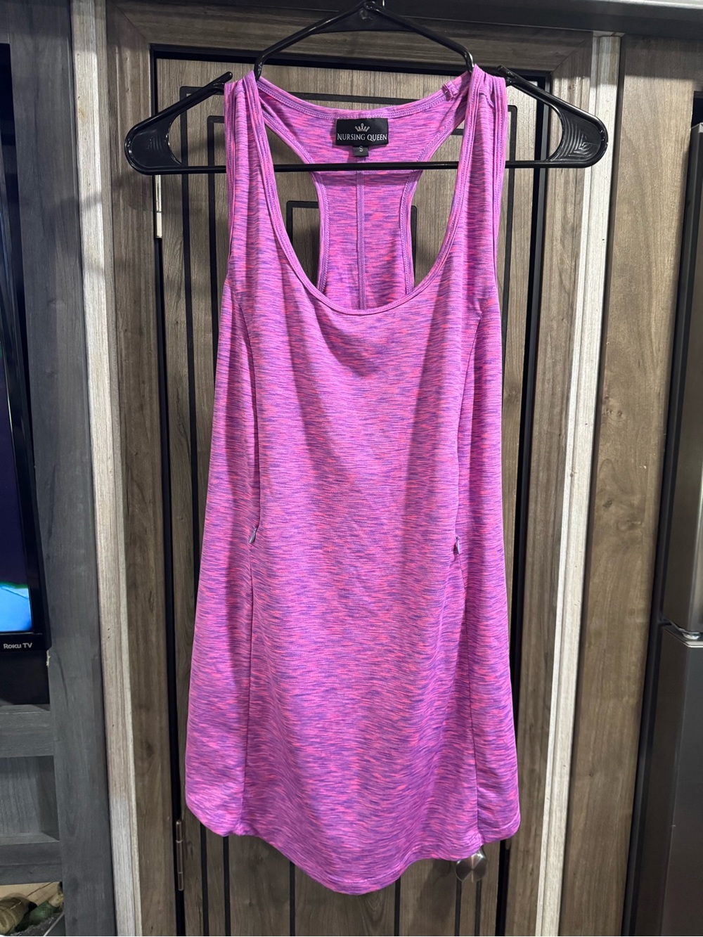Nursing Queen Pink Space-Dye Racerback Nursing Tank